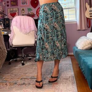 Vintage Y2K black and blue funky print maxi skirt
